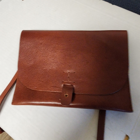 Lucky Brand Rustic Slim Brown Leather Flap Crossbody Bag - Picture 7 of 12